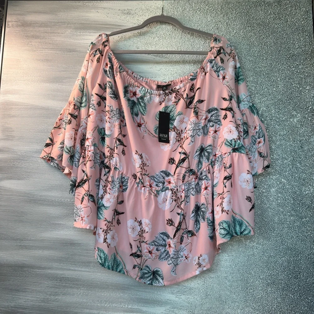 a.n.a Pink Flutter Sleeve Ruffled Blouse - Picture 4 of 11